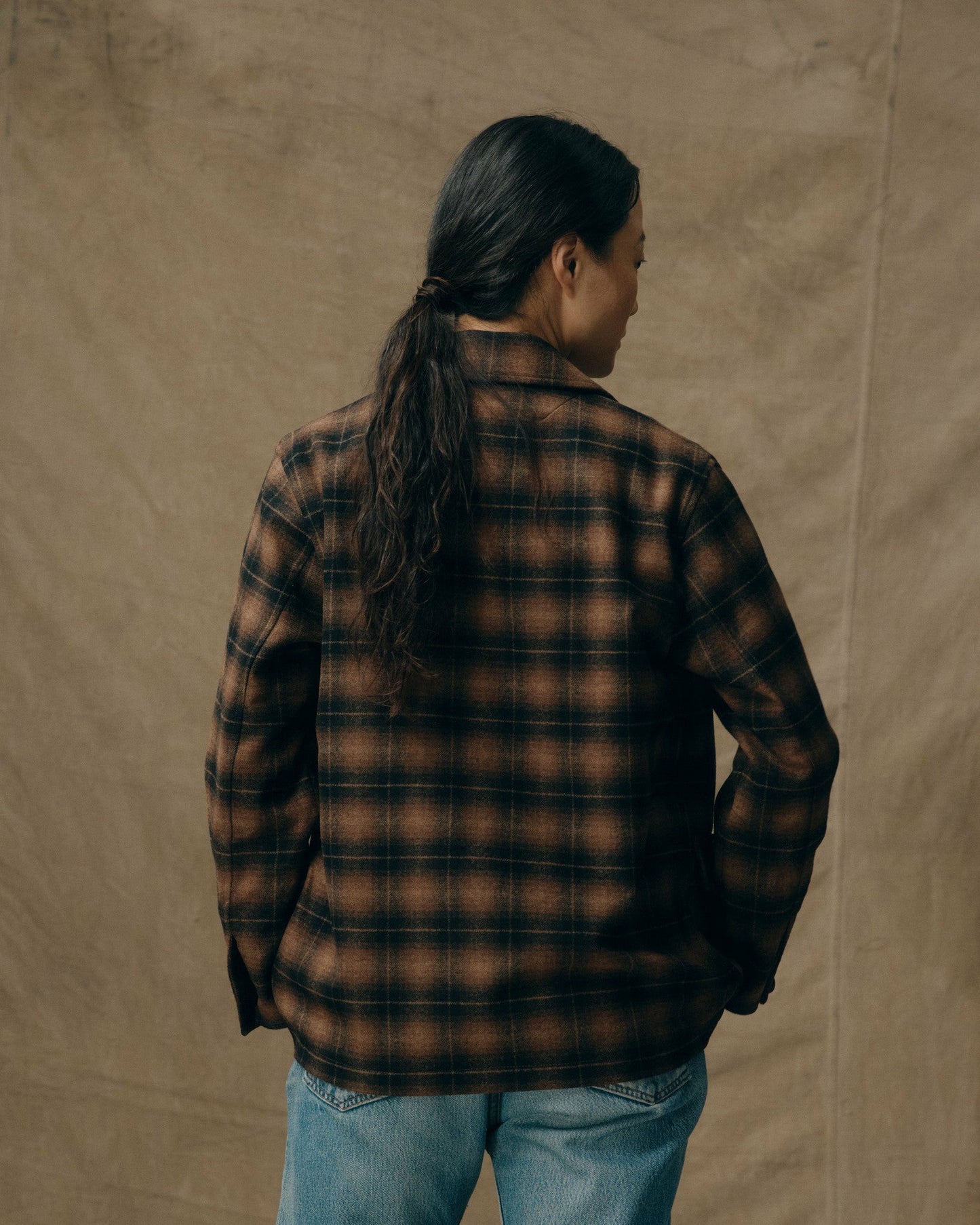 Filson Women Women's Unconstructed Wool Blazer - Bronze Brown Plaid
