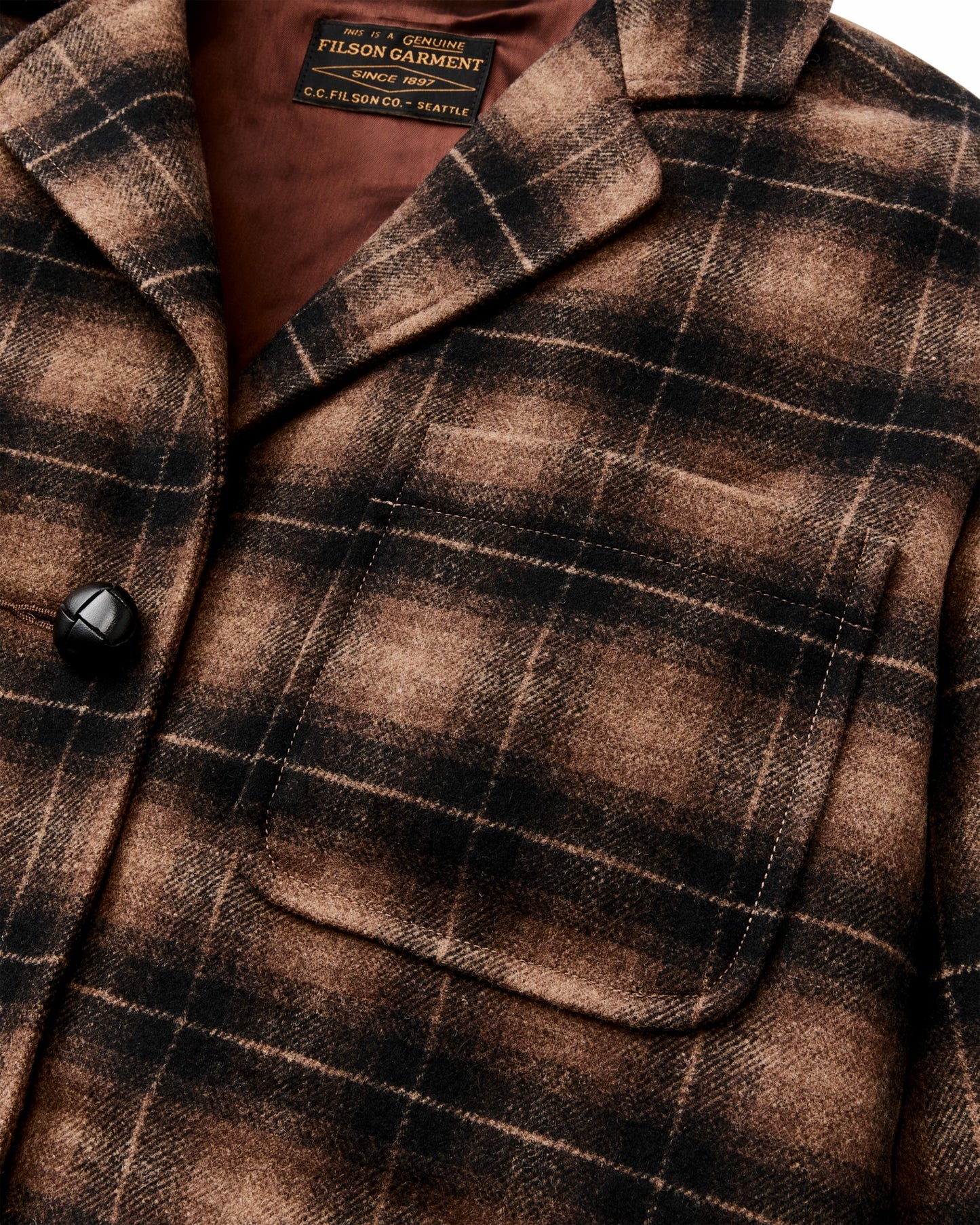 Filson Women Women's Unconstructed Wool Blazer - Bronze Brown Plaid