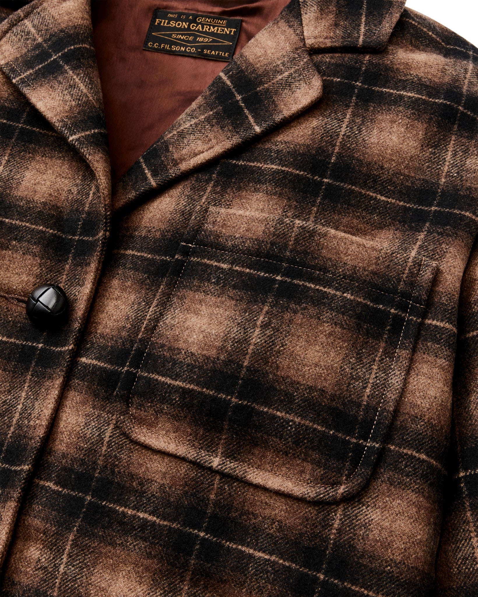 Filson Women Women's Unconstructed Wool Blazer - Bronze Brown Plaid