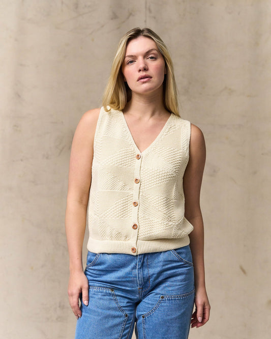 Filson Women Women's Cotton Sweater Vest - Ivory