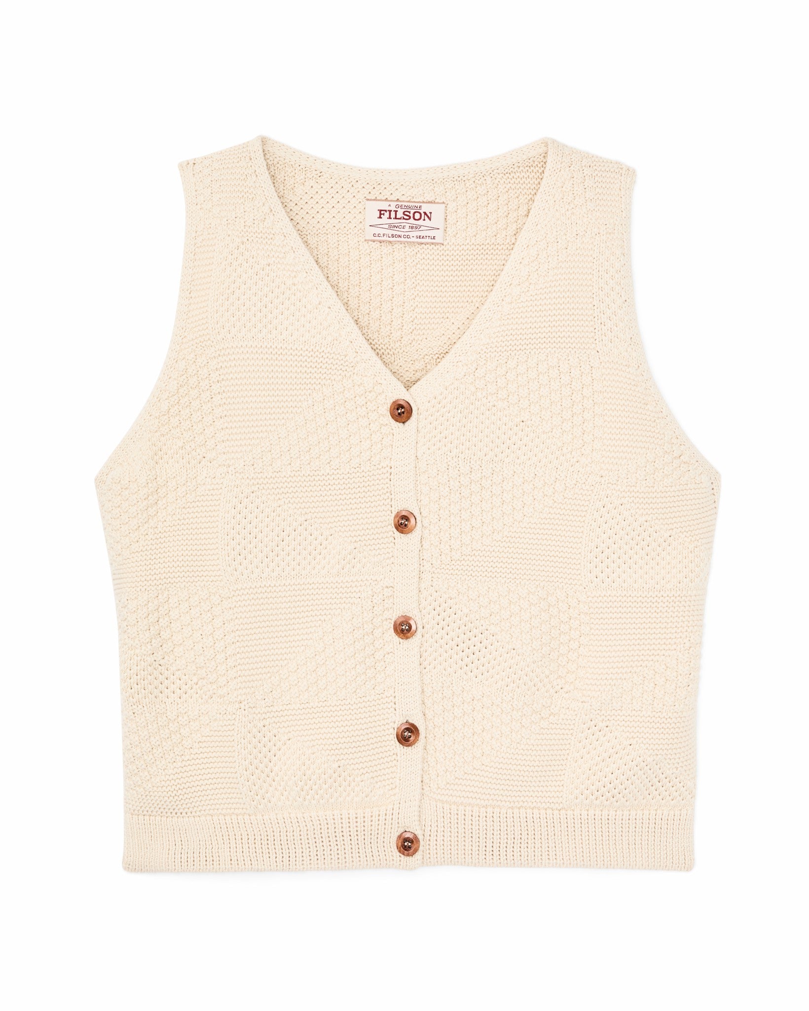 Filson Women Women's Cotton Sweater Vest - Ivory