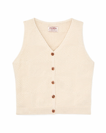 Filson Women Women's Cotton Sweater Vest - Ivory
