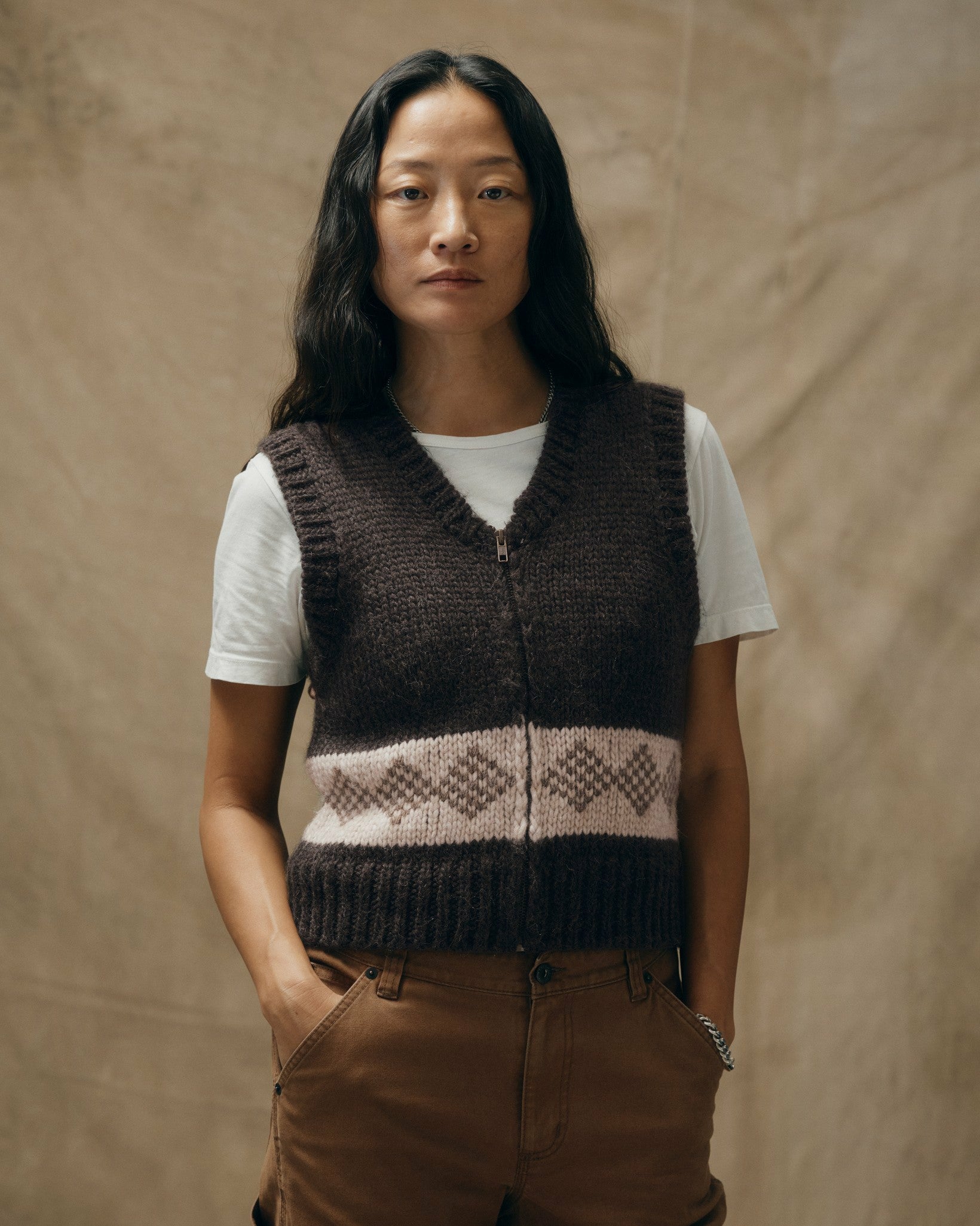 Filson Women Women's Wool Vest - Dark Brown