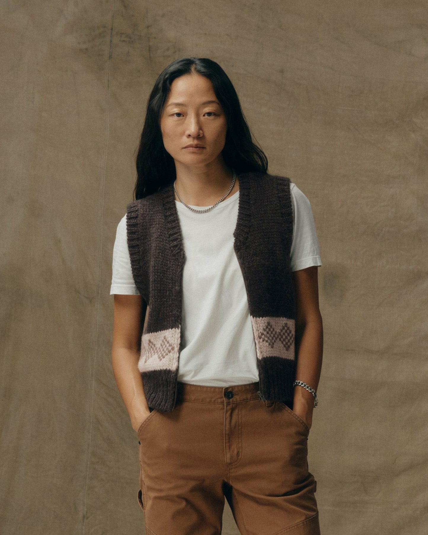 Filson Women Women's Wool Vest - Dark Brown