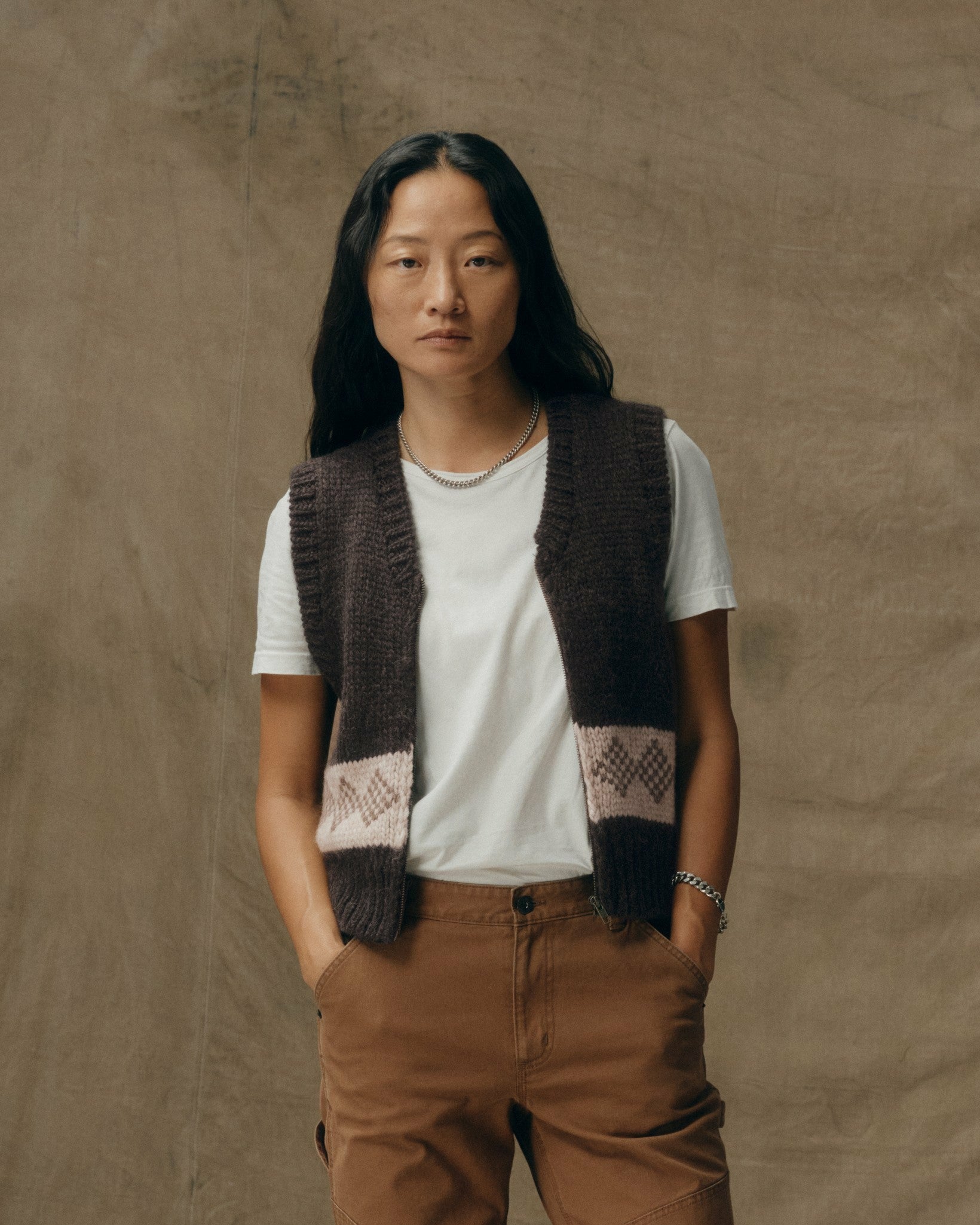Filson Women Women's Wool Vest - Dark Brown