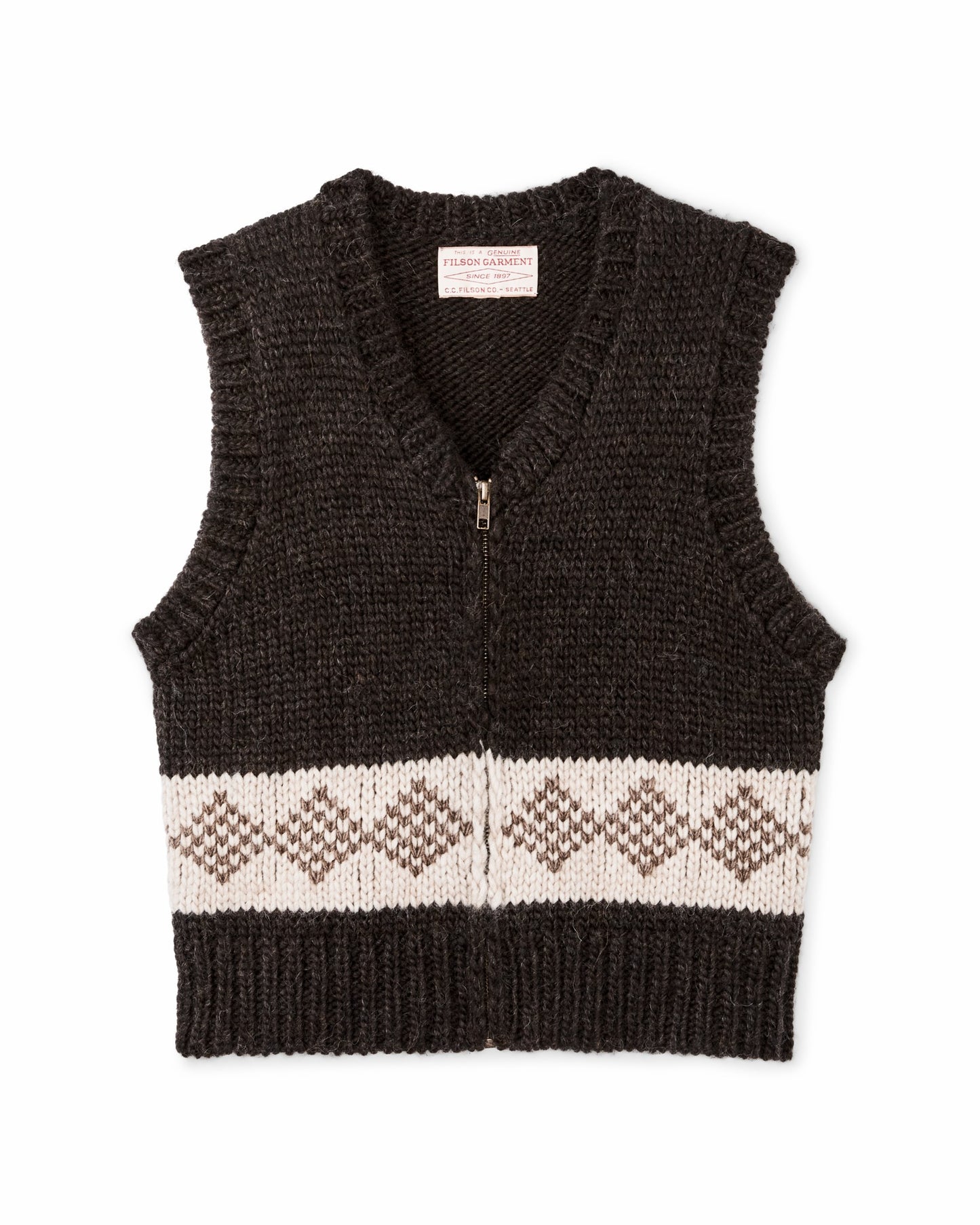 Filson Women Women's Wool Vest - Dark Brown