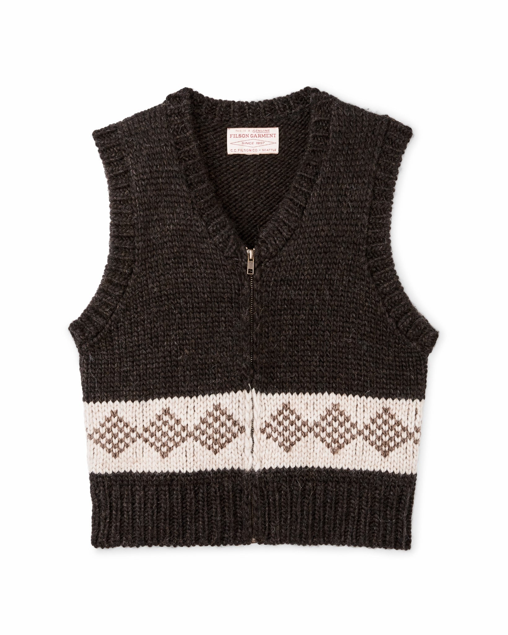 Filson Women Women's Wool Vest - Dark Brown