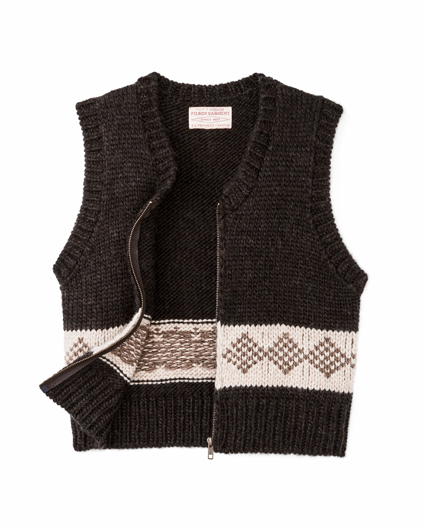 Filson Women Women's Wool Vest - Dark Brown