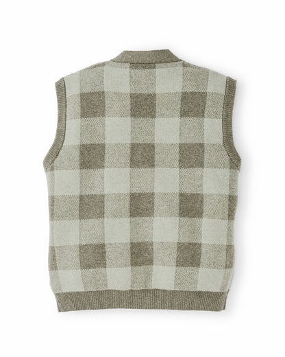Filson Women Women's Wool Cardigan Vest - Olive Check