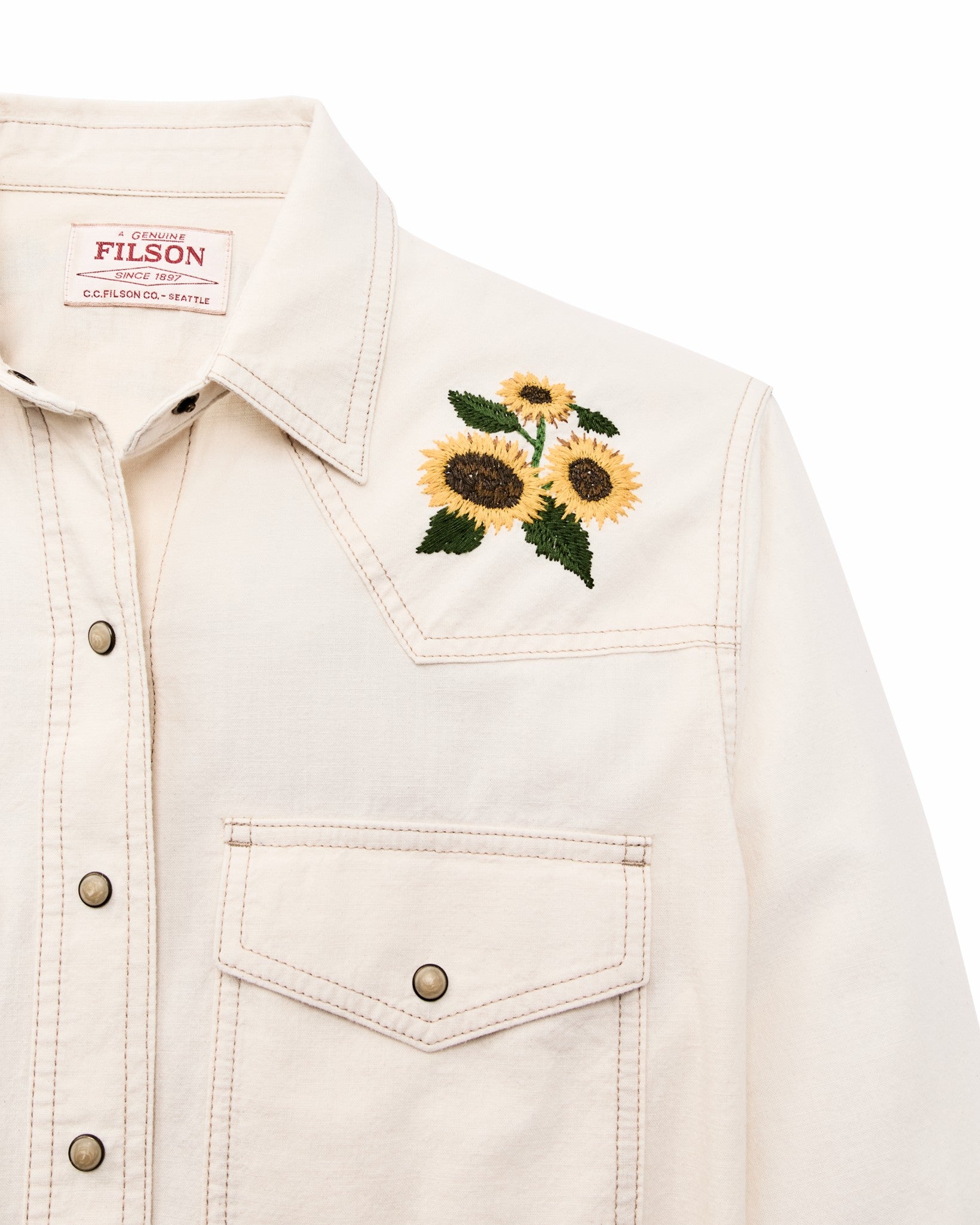 Filson Women Women's Embroidered Western Shirt - Natural Seed