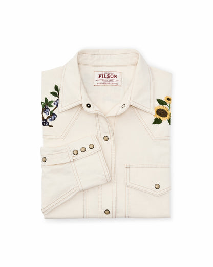 Filson Women Women's Embroidered Western Shirt - Natural Seed