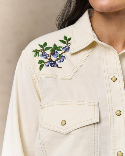 Filson Women Women's Embroidered Western Shirt - Natural Seed