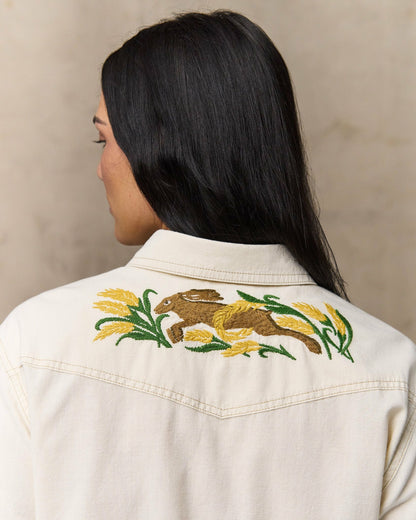 Filson Women Women's Embroidered Western Shirt - Natural Seed