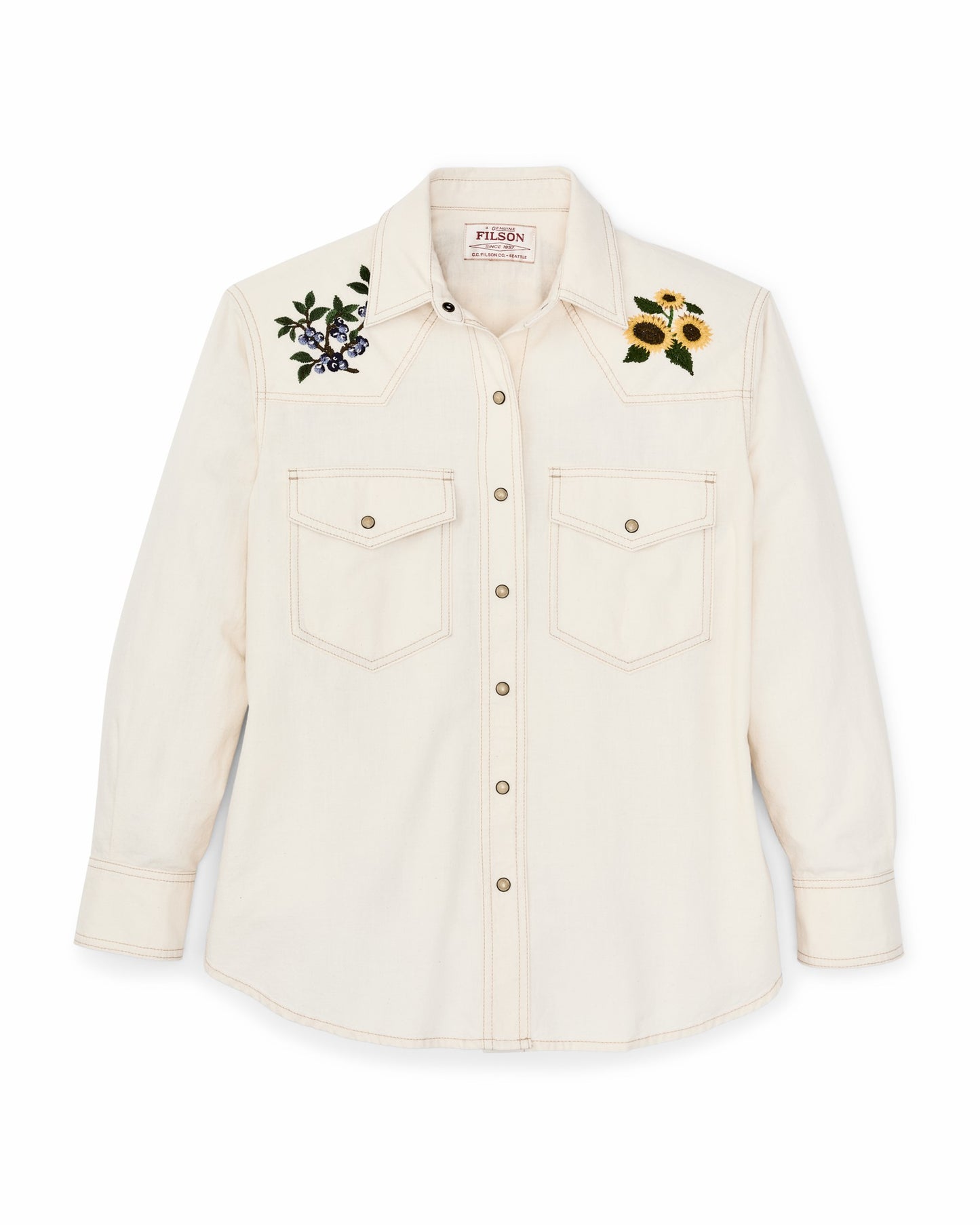 Filson Women Women's Embroidered Western Shirt - Natural Seed