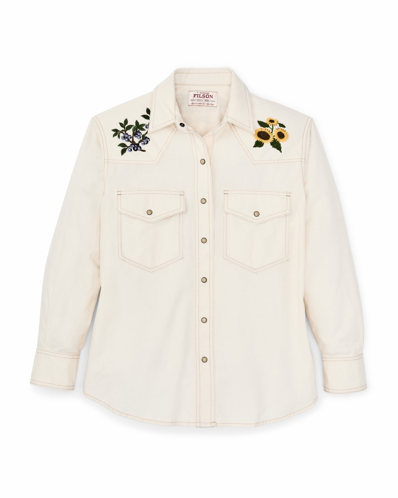 Filson Women Women's Embroidered Western Shirt - Natural Seed