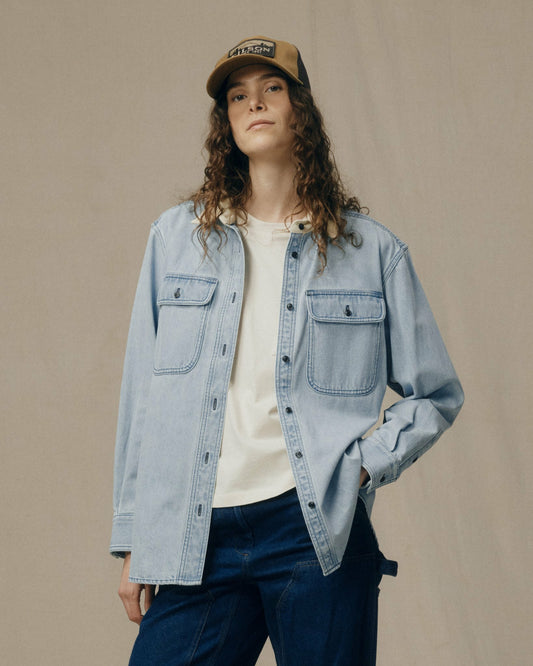 Filson Women Women's Denim Work Shirt - Light Indigo