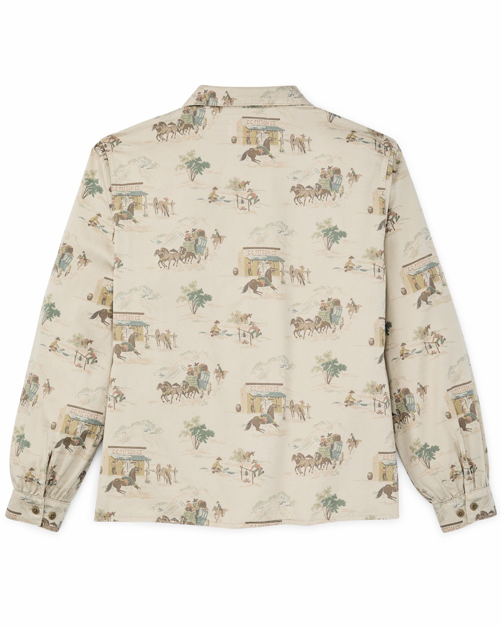 Filson Women Women's Long Sleeve Twill Camp Shirt - Desert Green / Print