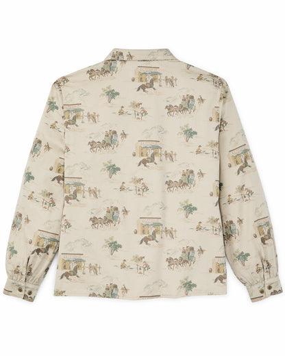 Filson Women Women's Long Sleeve Twill Camp Shirt - Desert Green / Print