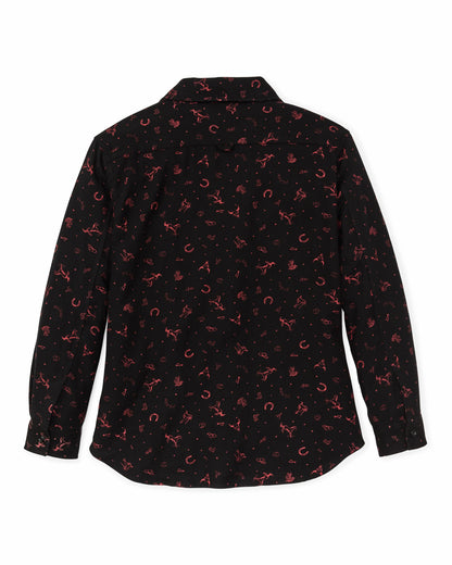 Filson Women The Women's Rangeland Flannel Shirt - Black / Red Western