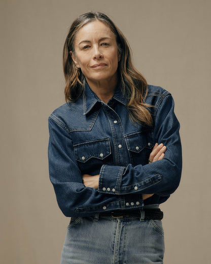 Filson Women Women's Denim Western Shirt - Medium Indigo