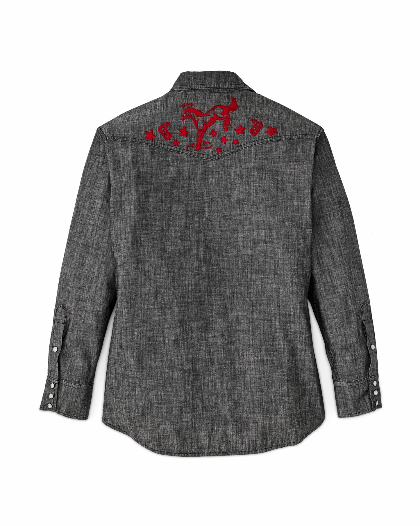 Filson Women Women's Embroidered Western Shirt - Black Chambray / Western