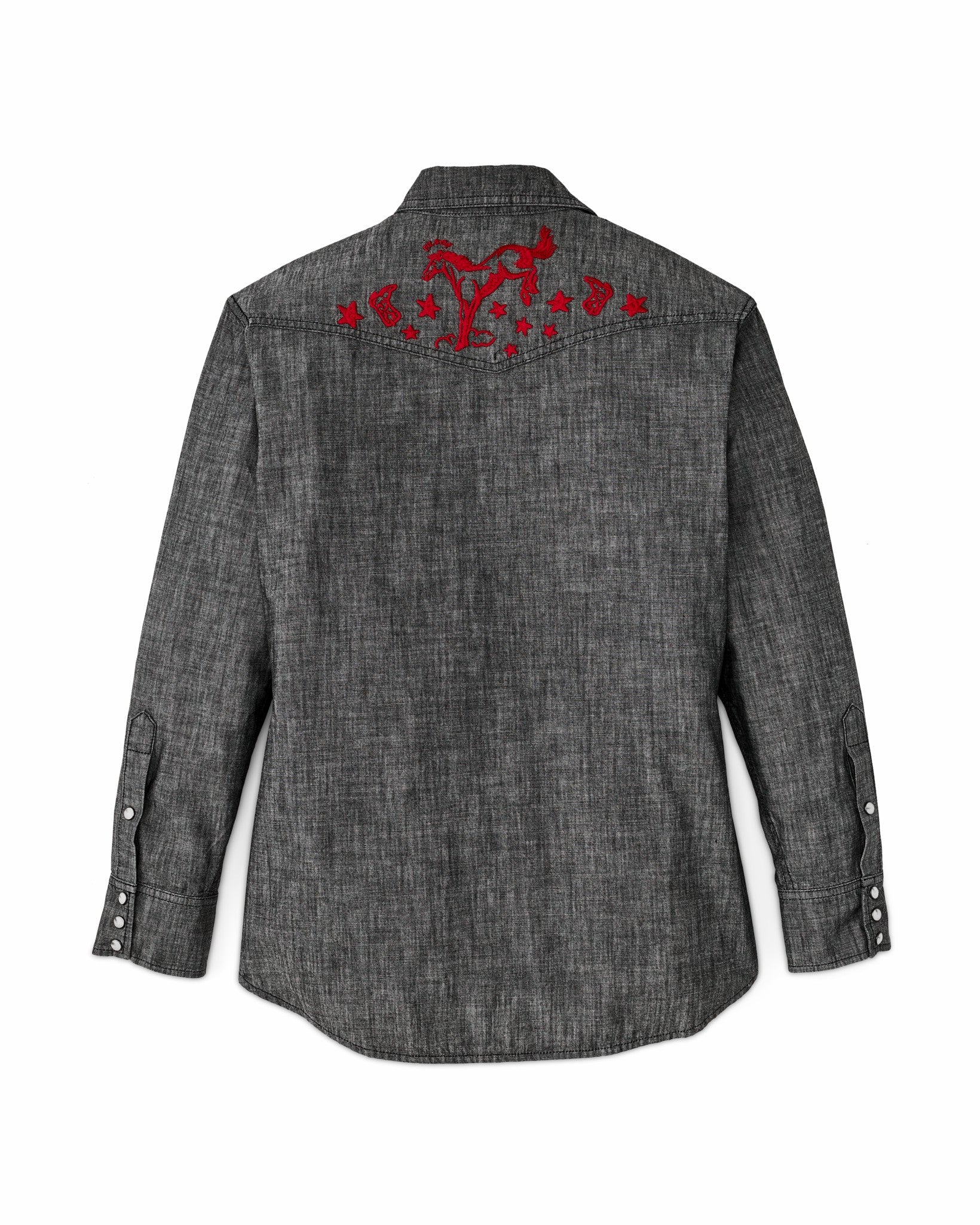Filson Women Women's Embroidered Western Shirt - Black Chambray / Western
