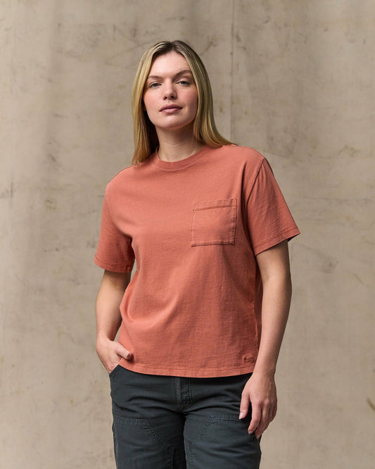 Filson Women Women's Short Sleeve Pocket Tee - Copper Brown