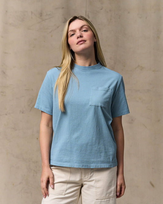Filson Women Women's Short Sleeve Pocket Tee - Light Blue