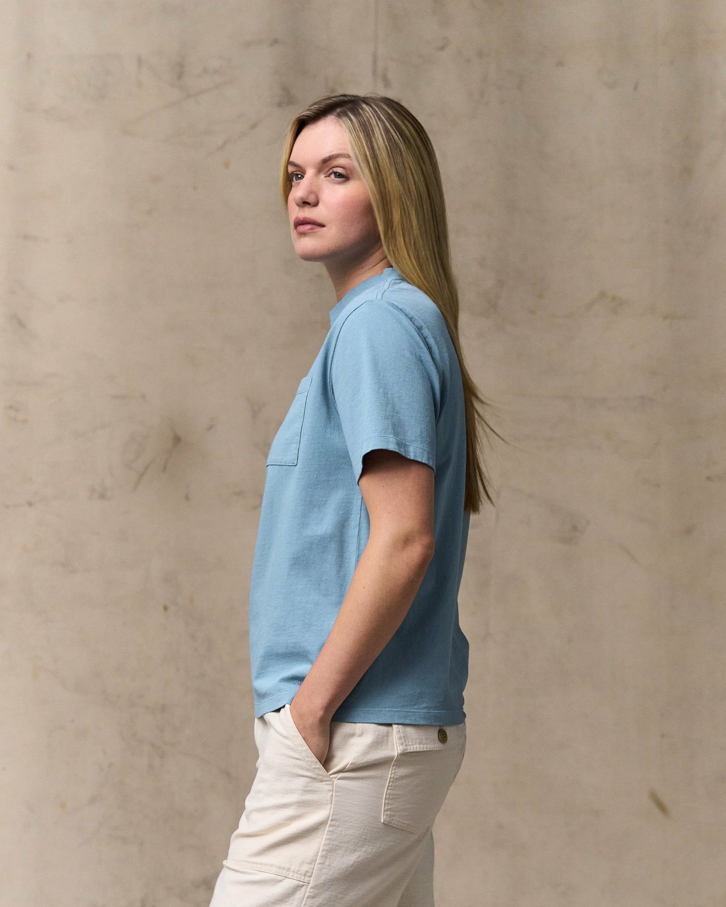 Filson Women Women's Short Sleeve Pocket Tee - Light Blue