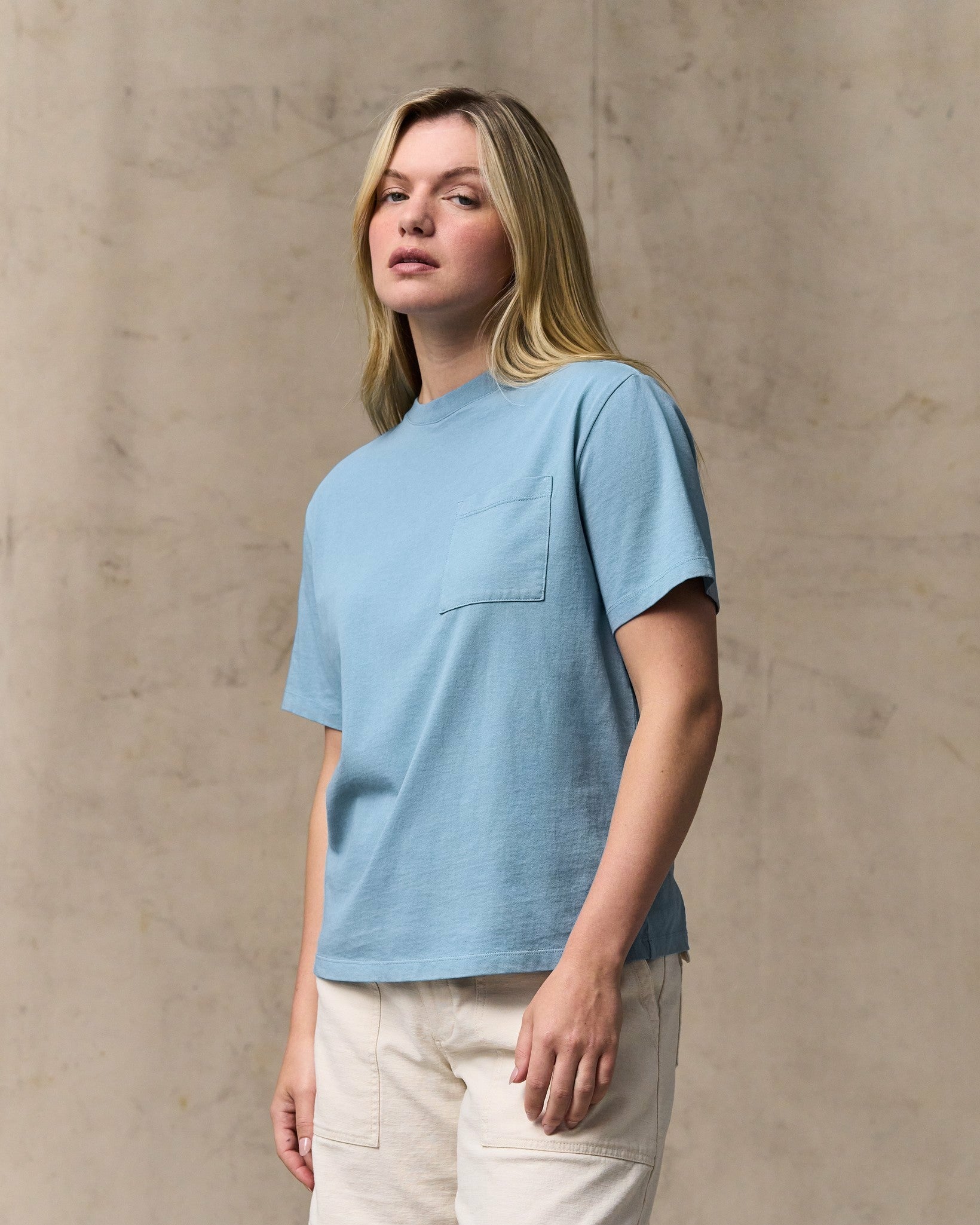 Filson Women Women's Short Sleeve Pocket Tee - Light Blue
