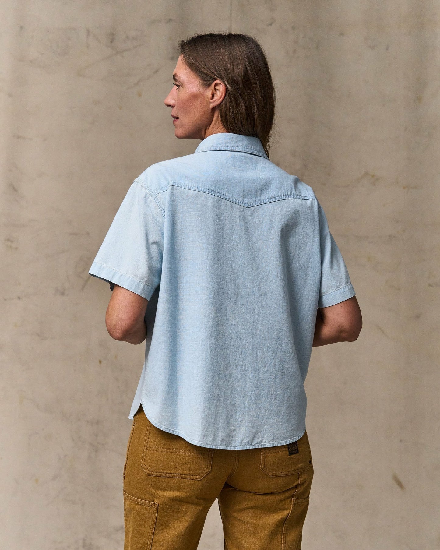 Filson Women Women's Short Sleeve Chambray Western Shirt - Light Indigo