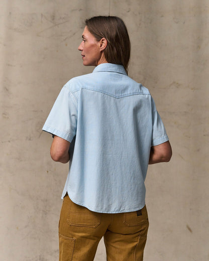 Filson Women Women's Short Sleeve Chambray Western Shirt - Light Indigo