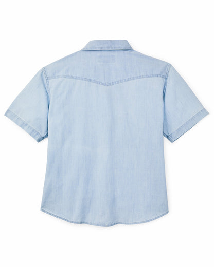 Filson Women Women's Short Sleeve Chambray Western Shirt - Light Indigo