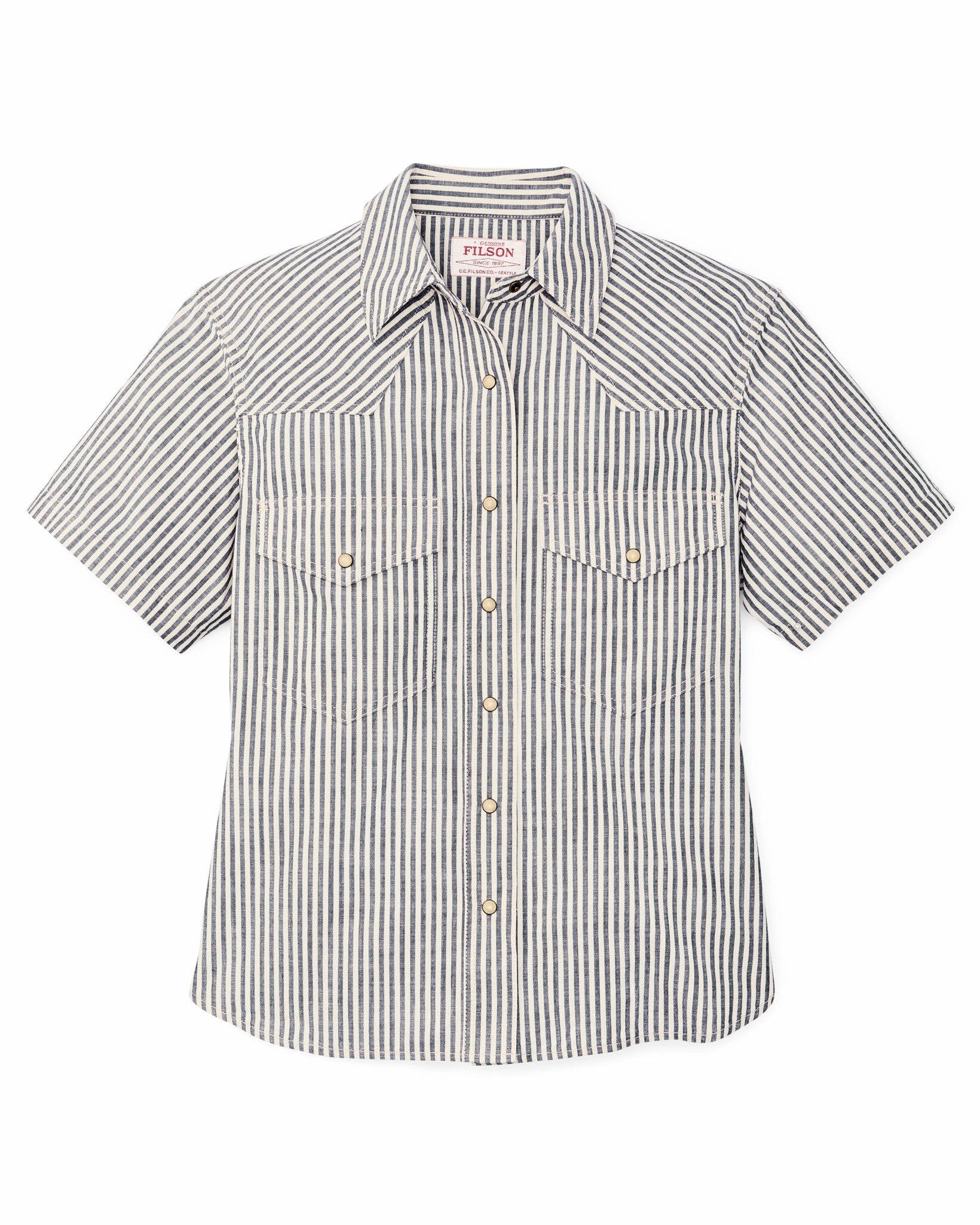 Filson Women Women's Short Sleeve Chambray Western Shirt - Indigo / Natural