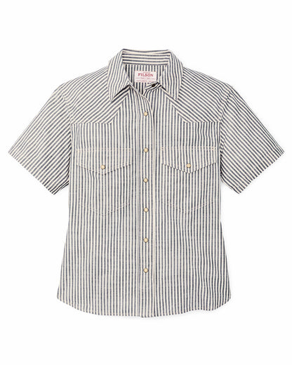 Filson Women Women's Short Sleeve Chambray Western Shirt - Indigo / Natural