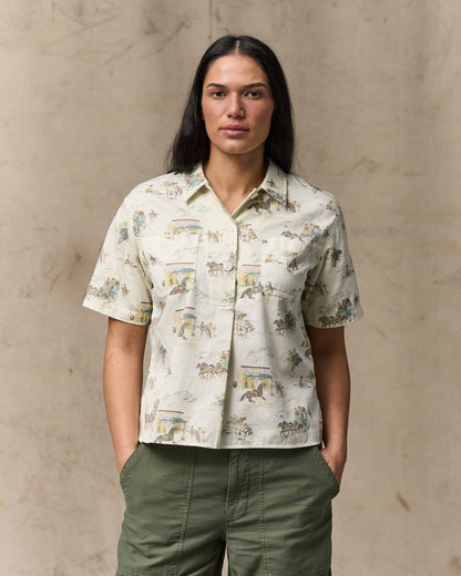 Filson Women Women's Twill Popover Shirt - Desert Natural Print