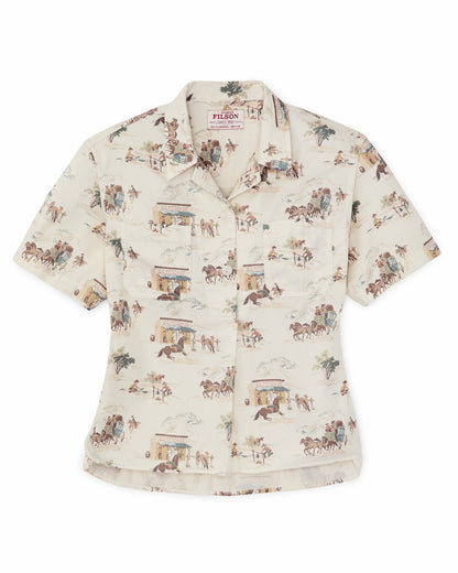 Filson Women Women's Twill Popover Shirt - Desert Natural Print