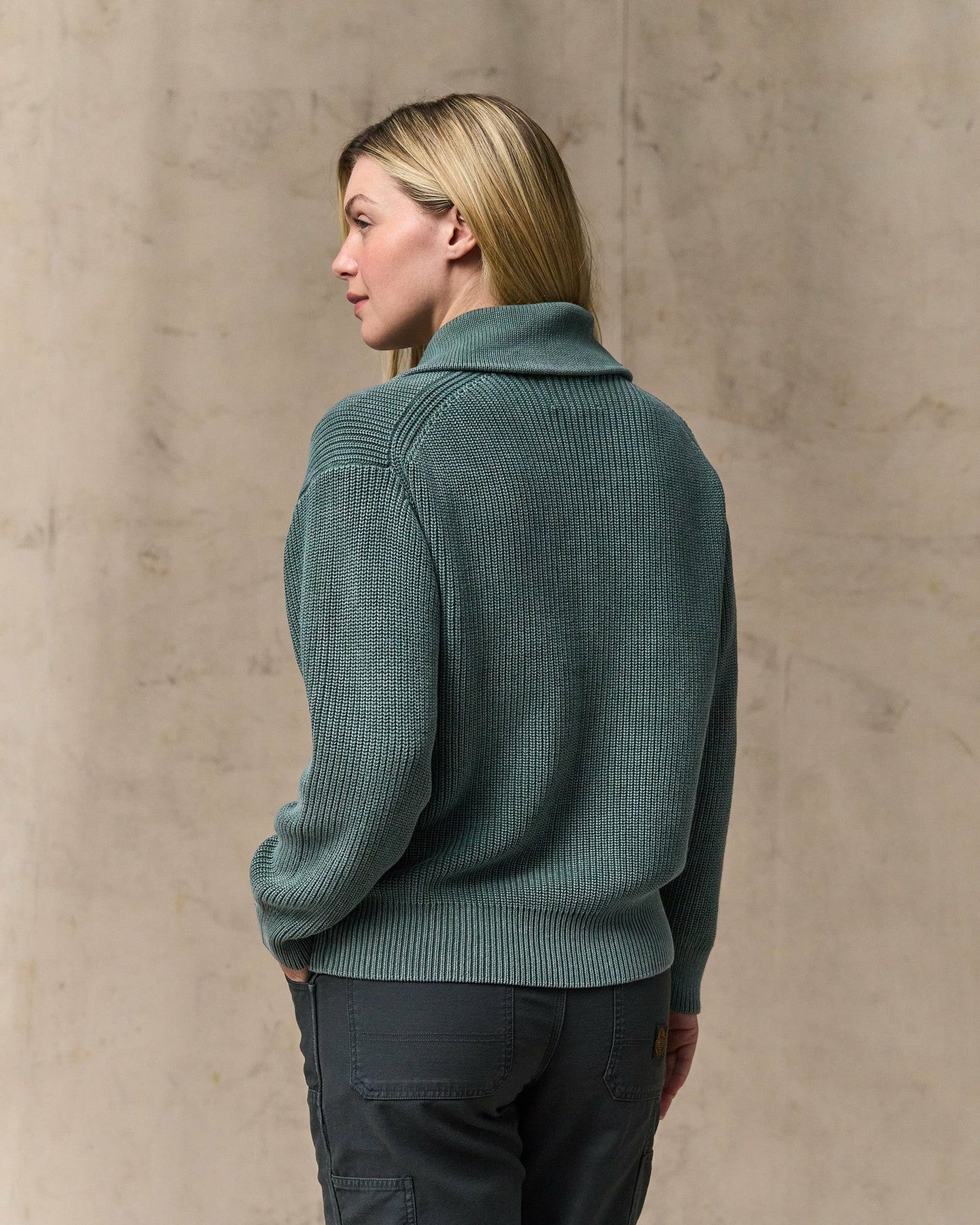 Filson Women Women's Cotton Shawl Neck Cardigan - Juniper
