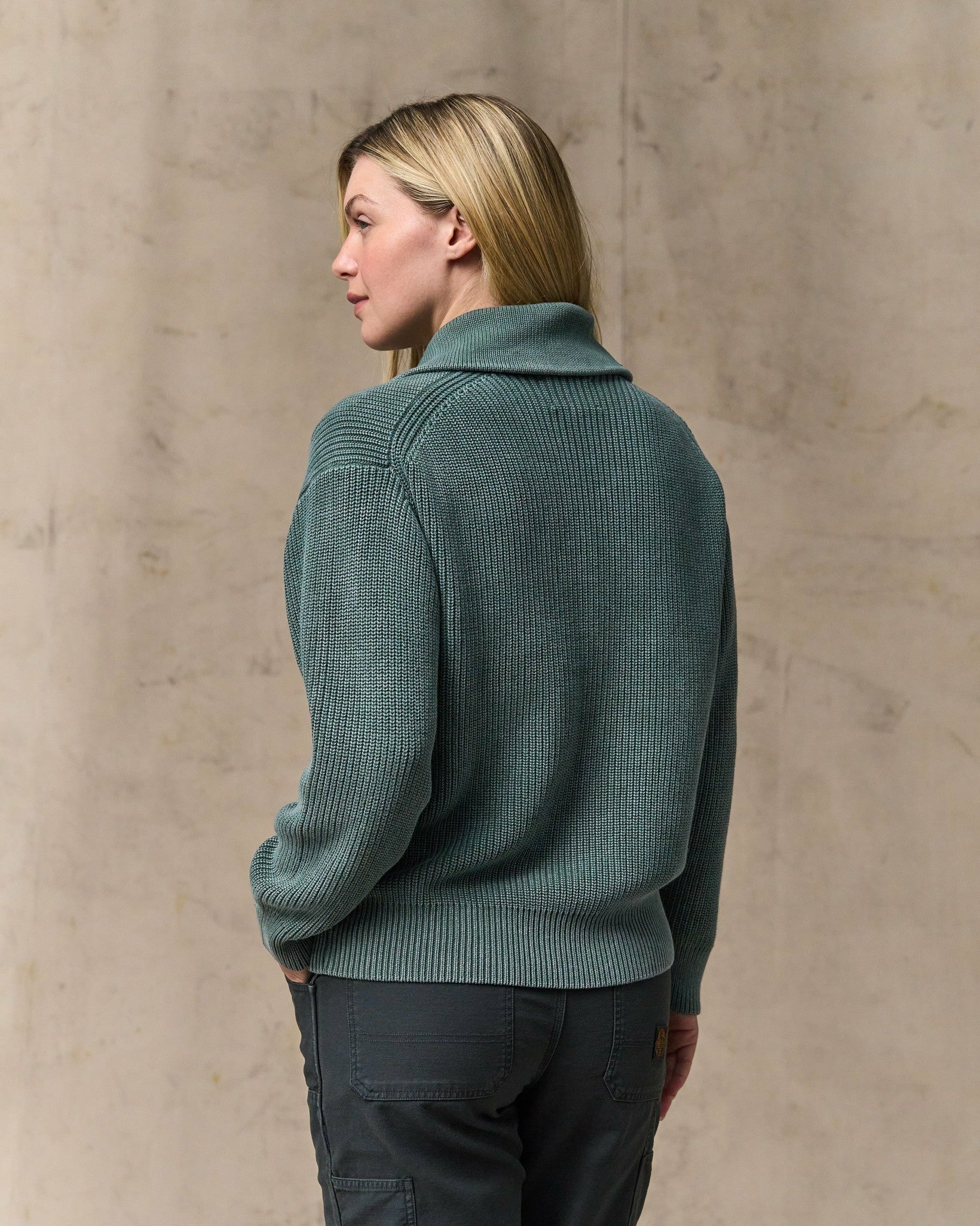 Filson Women Women's Cotton Shawl Neck Cardigan - Juniper