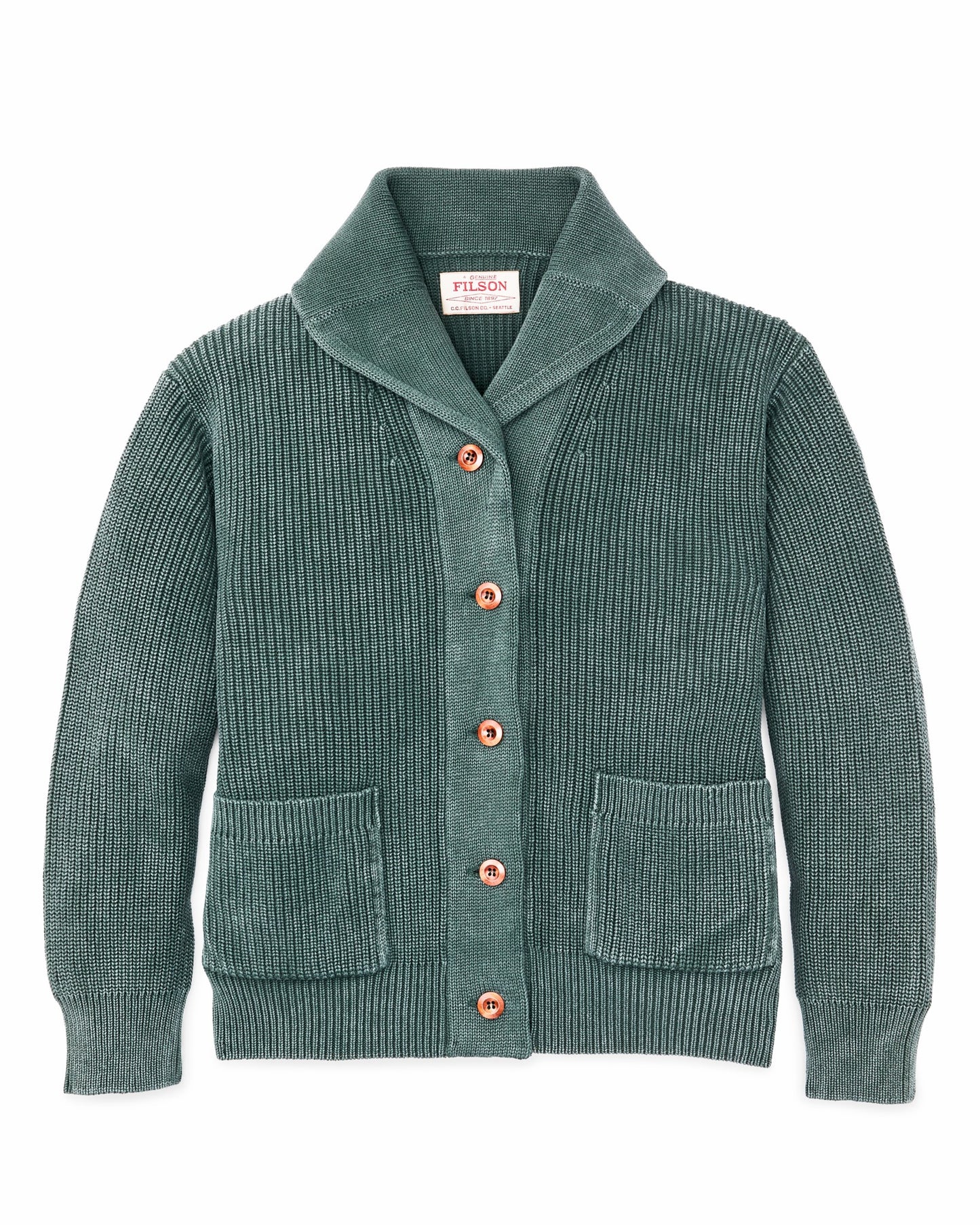 Filson Women Women's Cotton Shawl Neck Cardigan - Juniper