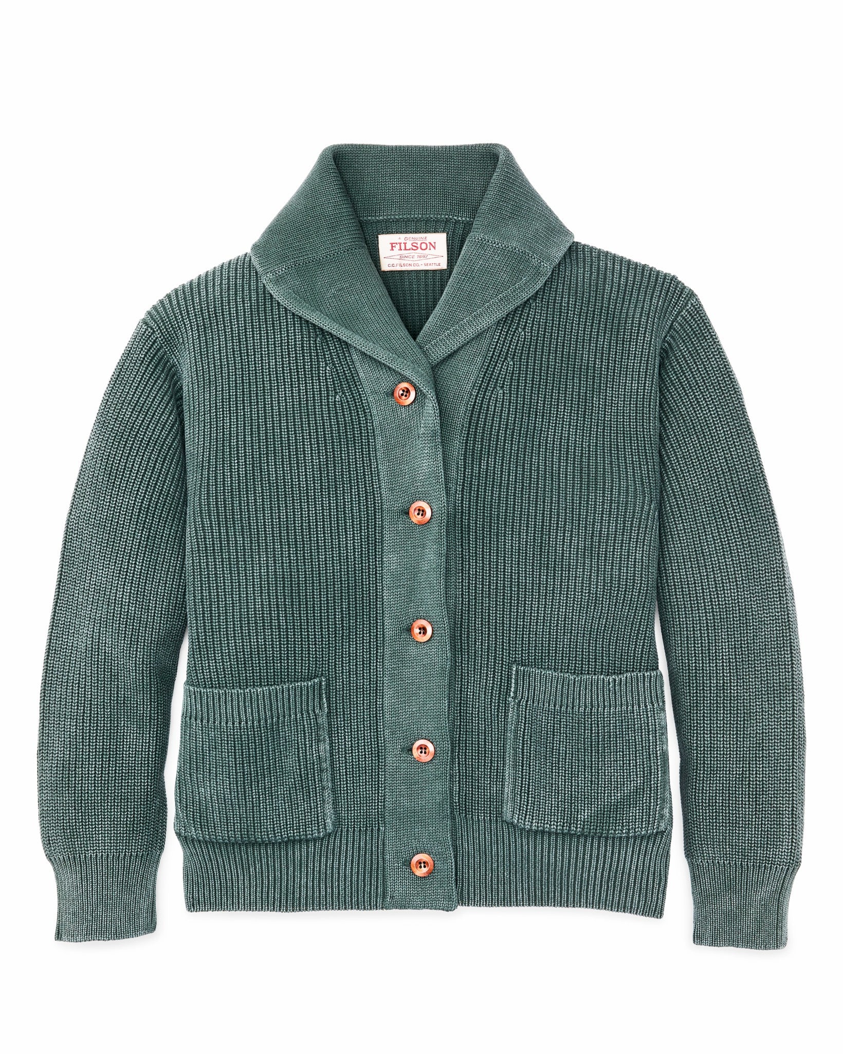 Filson Women Women's Cotton Shawl Neck Cardigan - Juniper