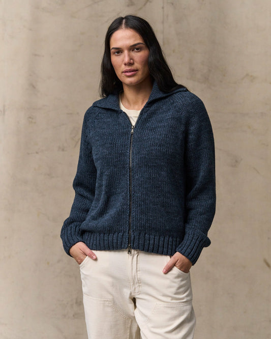 Filson Women Women's Cotton Full-zip Cardigan - Navy / Marl