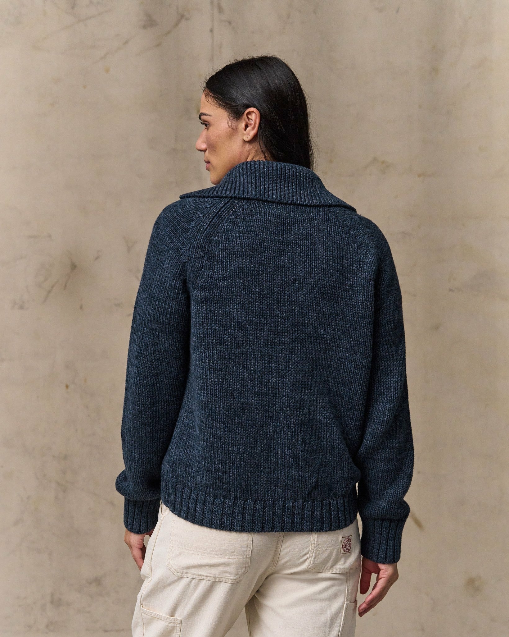 Filson Women Women's Cotton Full-zip Cardigan - Navy / Marl