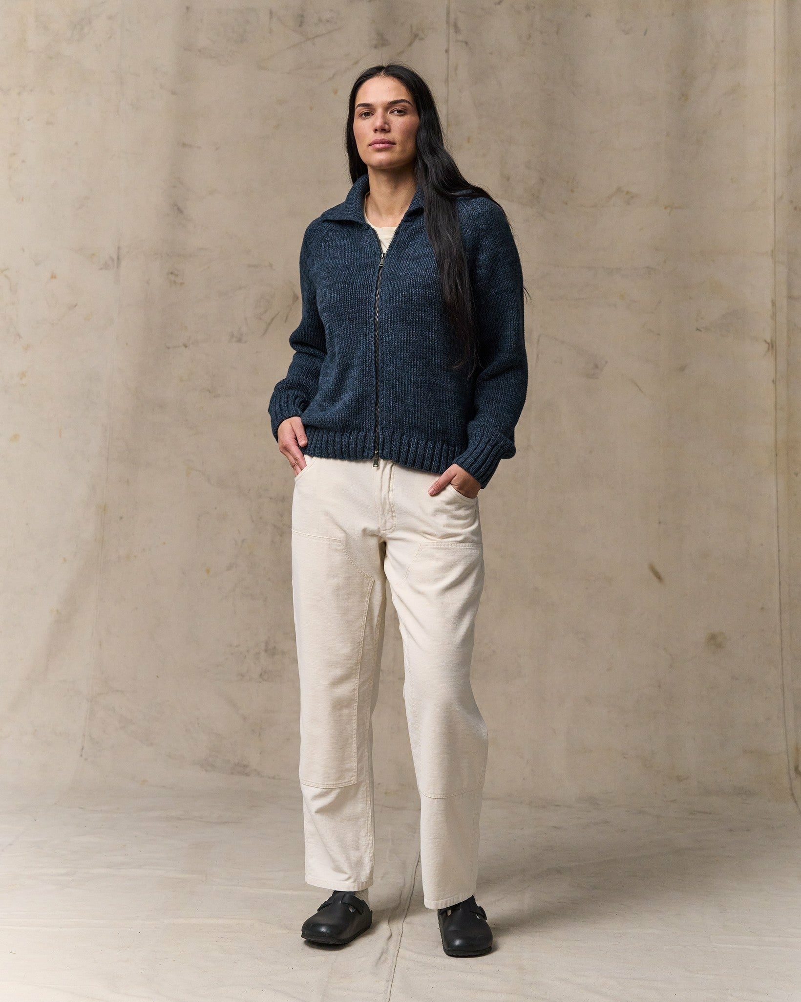 Filson Women Women's Cotton Full-zip Cardigan - Navy / Marl