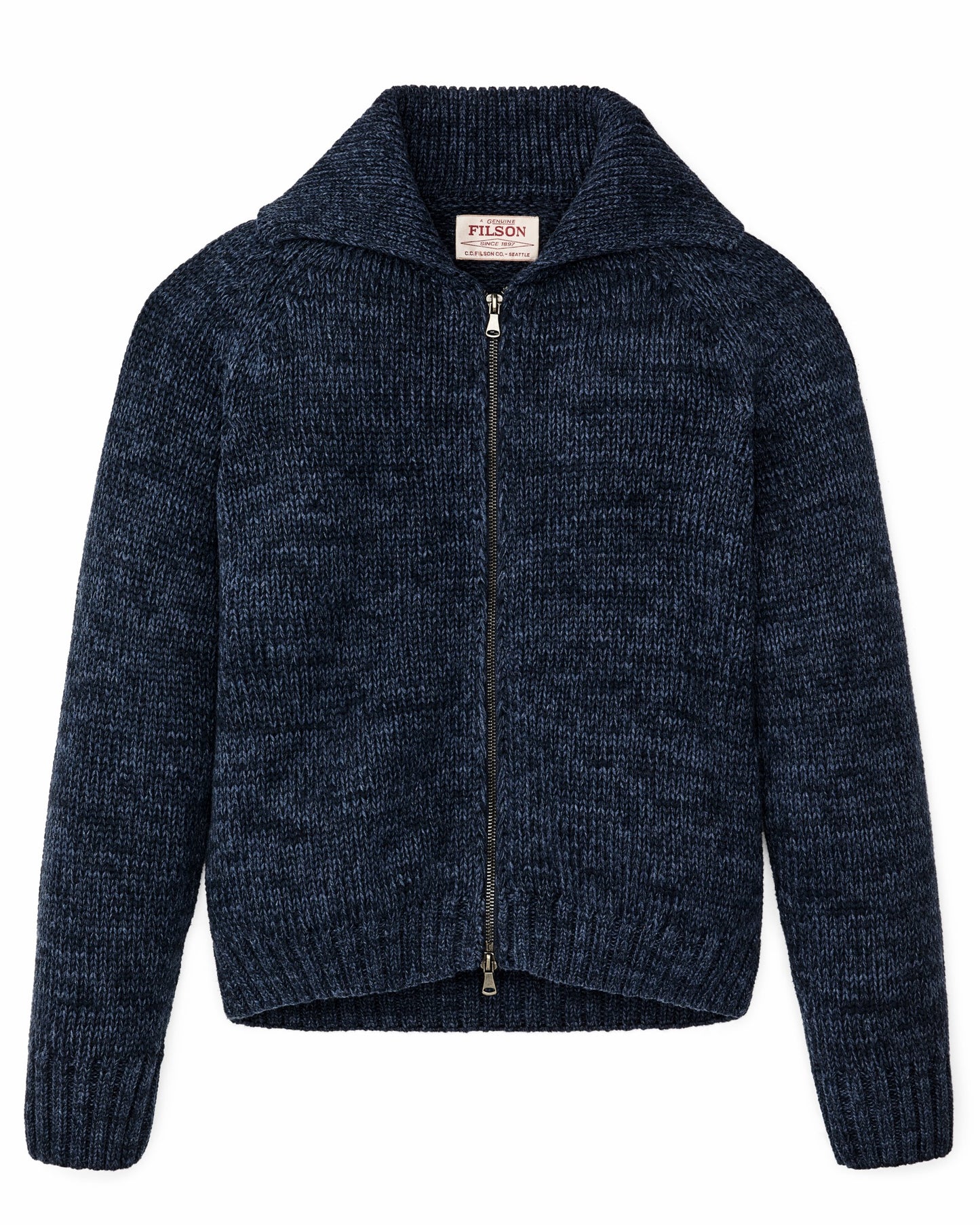 Filson Women Women's Cotton Full-zip Cardigan - Navy / Marl