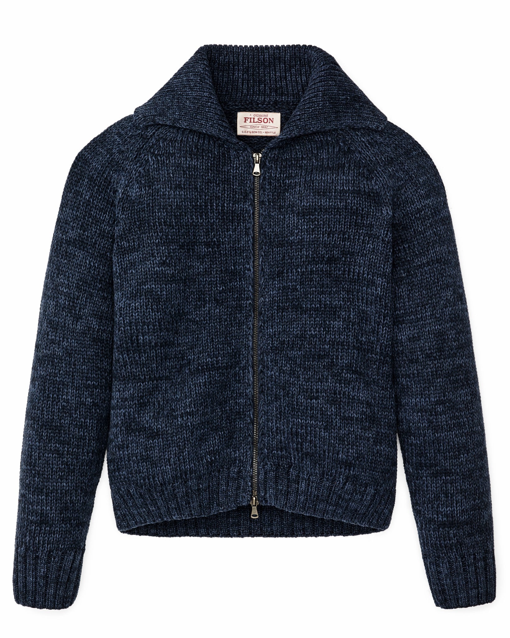 Filson Women Women's Cotton Full-zip Cardigan - Navy / Marl