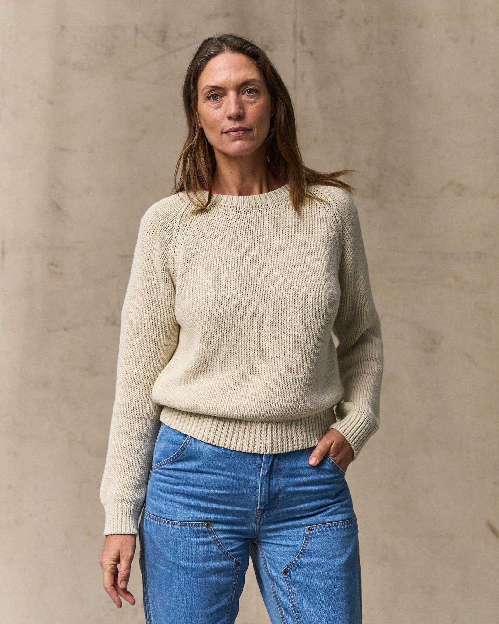 Filson Women Women's Cotton Crewneck Sweater - Natural