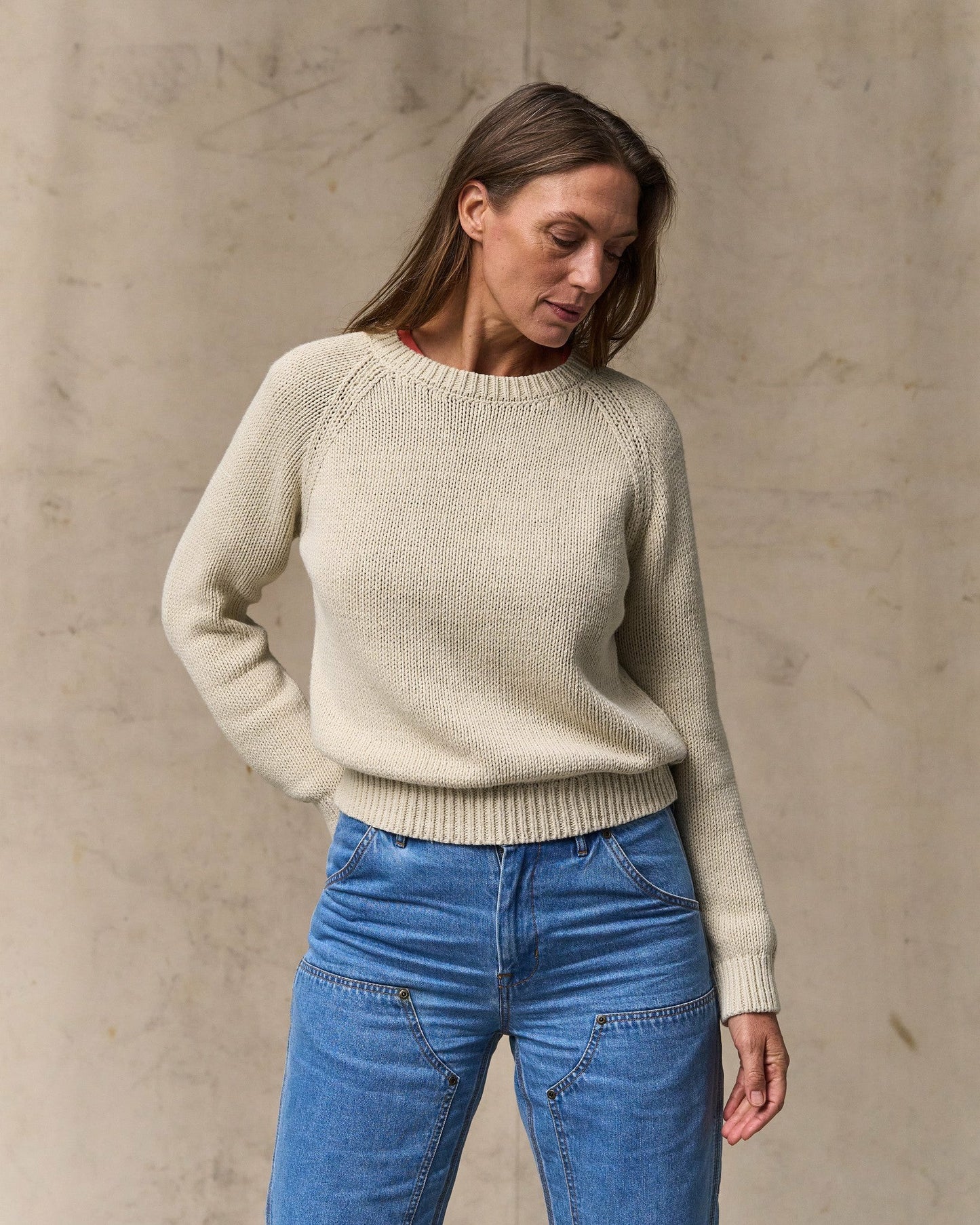 Filson Women Women's Cotton Crewneck Sweater - Natural