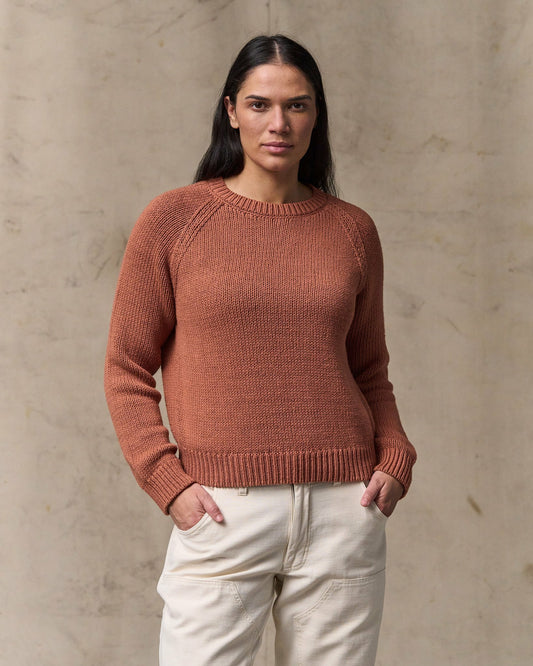 Filson Women Women's Cotton Crewneck Sweater - Copper Brown