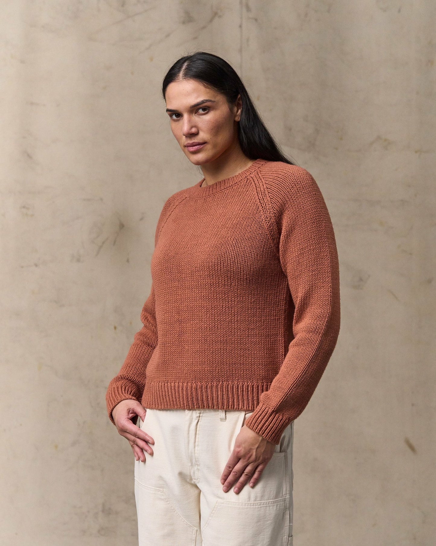 Filson Women Women's Cotton Crewneck Sweater - Copper Brown